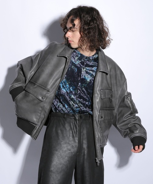 HARE（ハレ） ジップアップブルゾン MEDIUM グレー メンズ : ZOZOTOWN