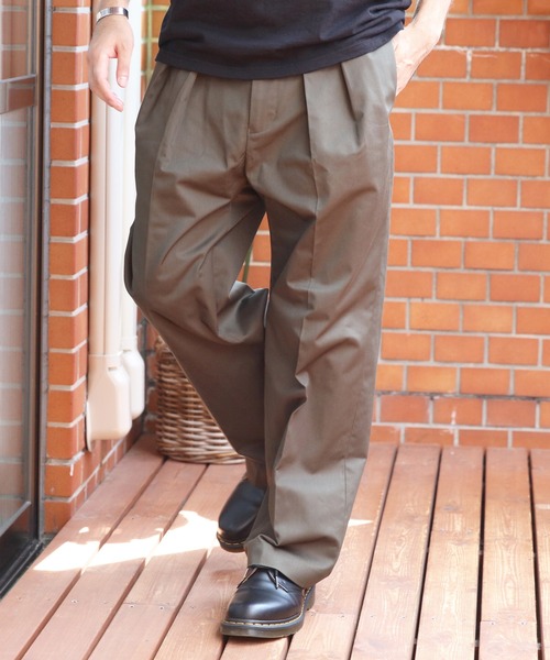 8 マルチサイズ チノパン ツータックストレートチノパンツ メンズ