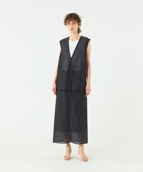 ウールシルクタッサー ロングジレ｜トゥモローランド 公式通販