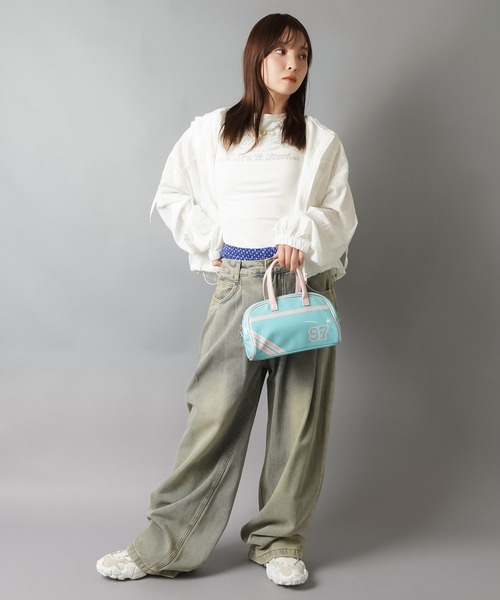 SPINNS（スピンズ） ボストンバッグ 「2WAY」エナメルプリントボストン