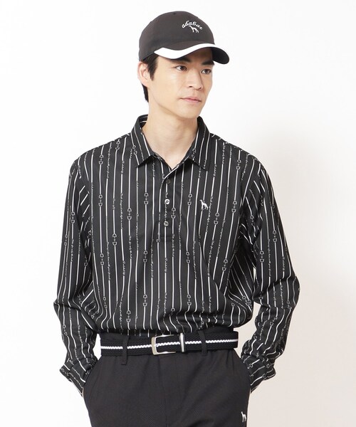新品 アダバット/adabat ゴルフ　ビットストライプ長袖ポロシャツ/XL adabat（アダバット） ポロシャツ 「吸水速乾」ビットストライプ長袖