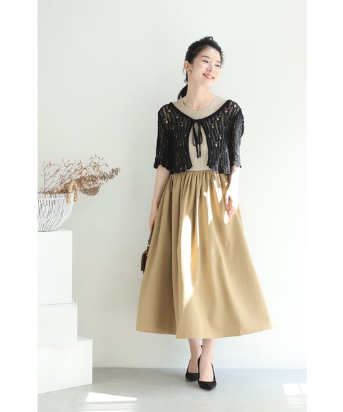 【美品♡ふんわり】エムズグレイシー　裾チュールレースカメリアフレアワンピース　M cawaii ワンピース 重ねて楽しむインナーフレアワンピース : ZOZOTOWN