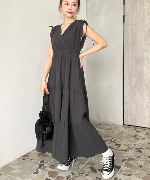 moment+ ノースリーブワンピース M ブラック レディース : ZOZOTOWN