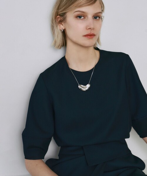 「ICB」 7分袖ブラウス 4 ネイビー レディース_画像3