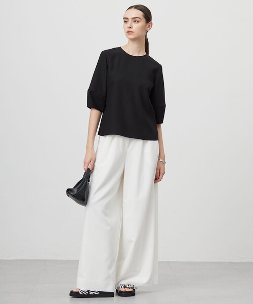 「ICB」 7分袖ブラウス 4 ネイビー レディース_画像8