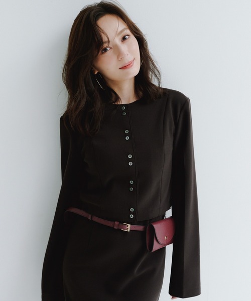 anuans（アニュアンス） カーディガン カットジョーゼットショート