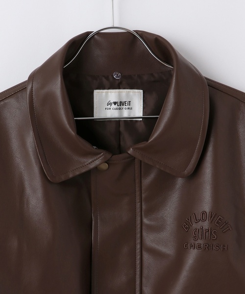 by LOVEiT 革ジャン ライダース 衿ファー合成皮革ジャケット キッズ