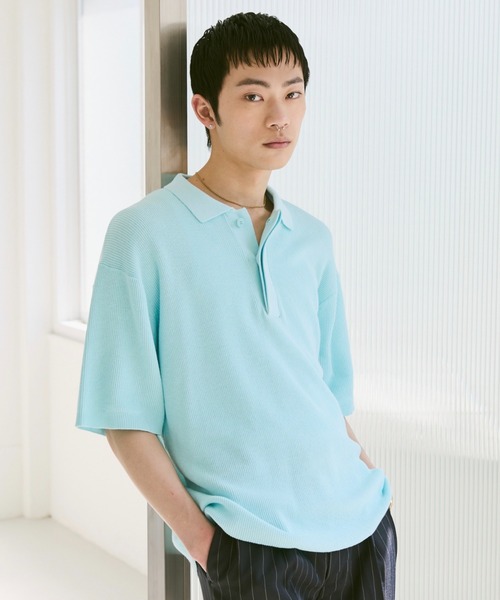 soerte 半袖ニット 2 ライトブルー メンズ : ZOZOTOWN Yahoo!店 - 通販 