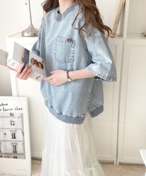 「Java」 半袖ブラウス X-LARGE ブルー系その他 レディース_画像2