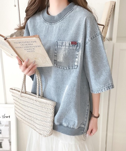 「Java」 半袖ブラウス X-LARGE ブルー系その他 レディース_画像3