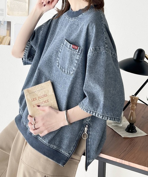 「Java」 半袖ブラウス X-LARGE ブルー系その他 レディース_画像8