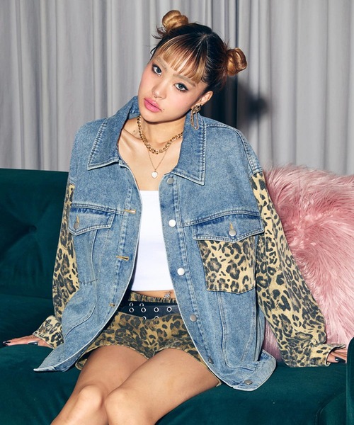 ANAP（アナップ） デニムジャケット gジャン レオパード 切り替え