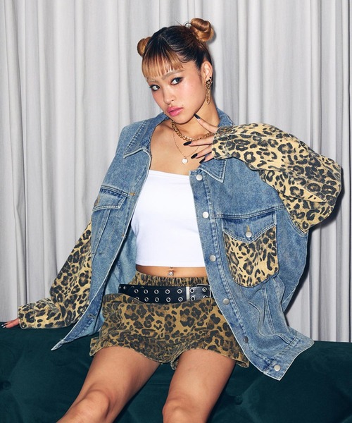 ANAP（アナップ） デニムジャケット gジャン レオパード 切り替え