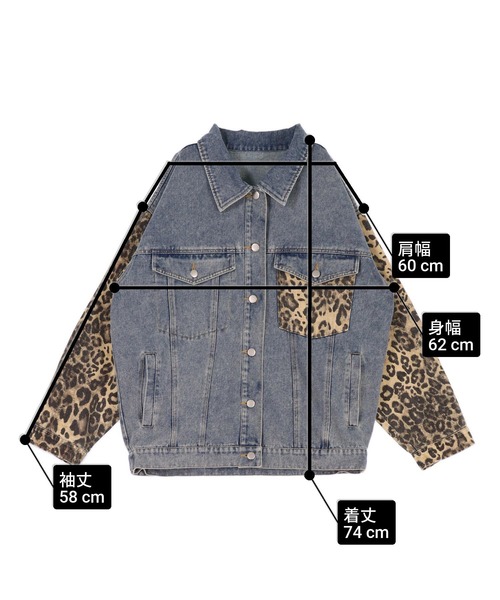 ANAP（アナップ） デニムジャケット gジャン レオパード 切り替え