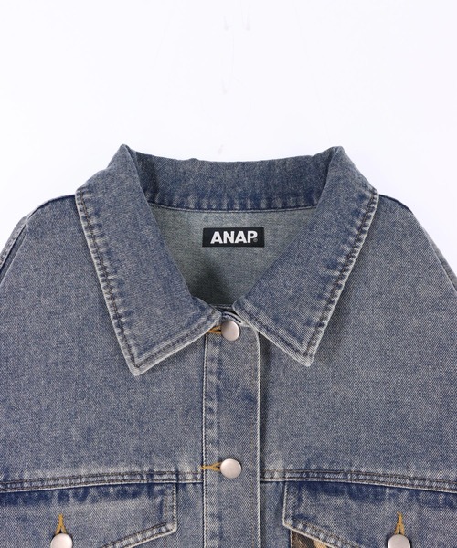 ANAP（アナップ） デニムジャケット gジャン レオパード 切り替え