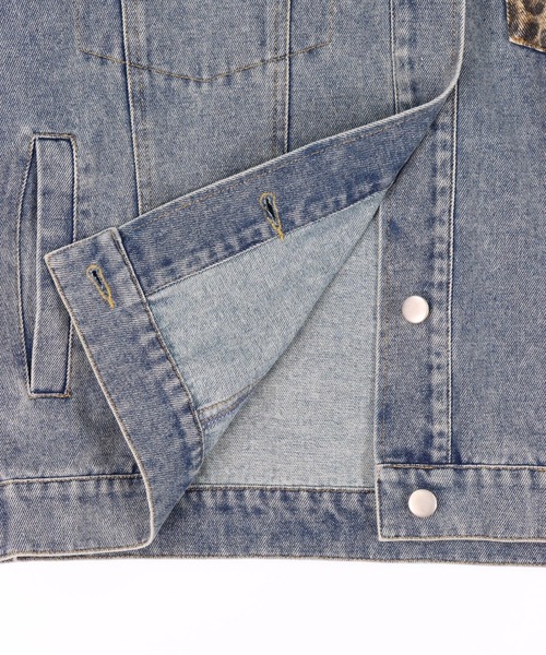 ANAP（アナップ） デニムジャケット gジャン レオパード 切り替え