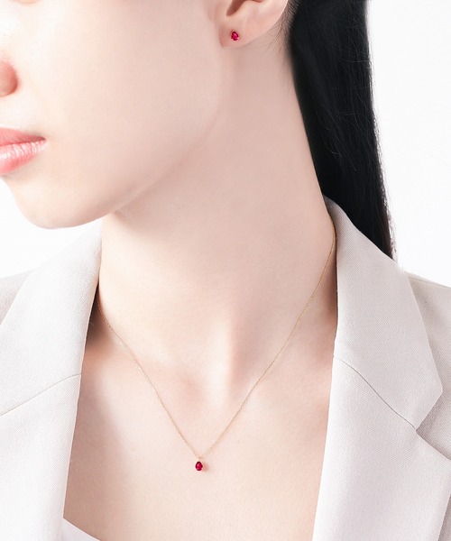 K10 ルビー ペンダント ESTELLE ESTELLE（エステール） uvカット ネックレス 7月誕生石 K10 イエロー