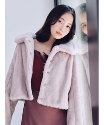 snidel ステンカラーショートファーコートジャケット SNIDEL（スナイデル） ステンカラーコート コート ステンカラー