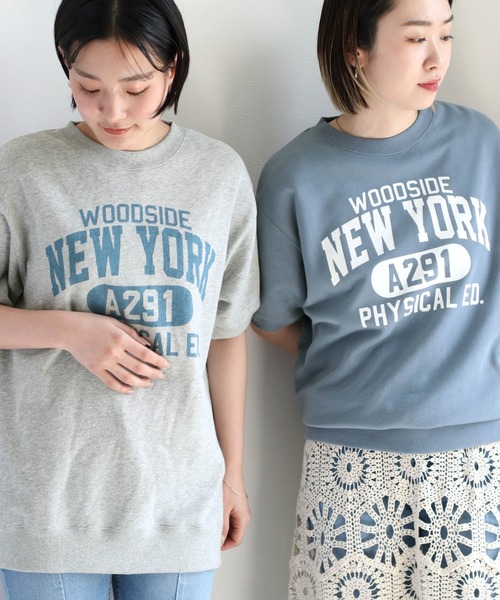 「Champion」 スウェットカットソー L ブルー レディース_画像9