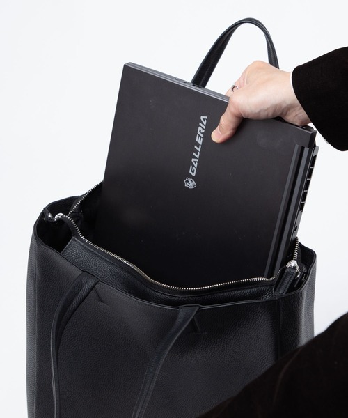 GUIONNET（ギオネ） トートバッグ 本革のなのに軽量850g 撥水レザー 縦