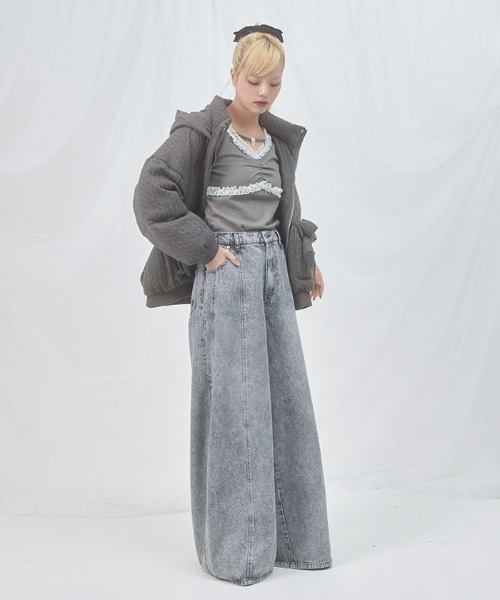 Fickle Bebe（フィクルベベ） パンツ ボリュームワイドデニムパンツ