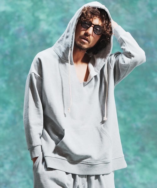 「Jih Nunc」 プルオーバーパーカー L ピンク メンズ_画像2