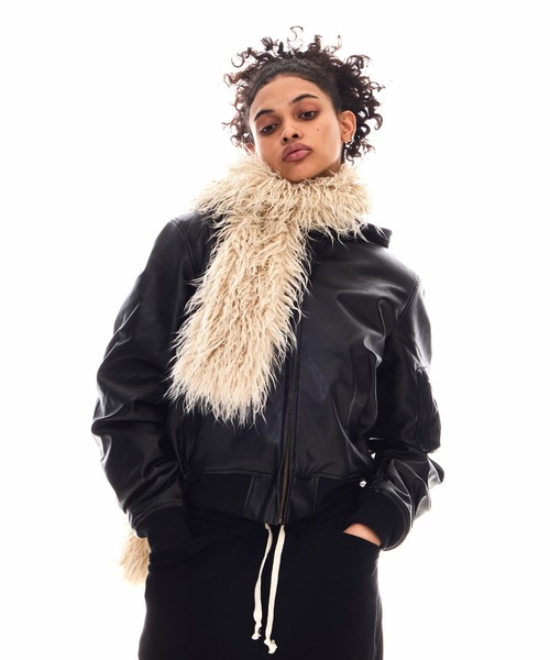 BEEDEN ma1 ma-1 OVER HOODED FAUX LEATHER MA-1 レディース 