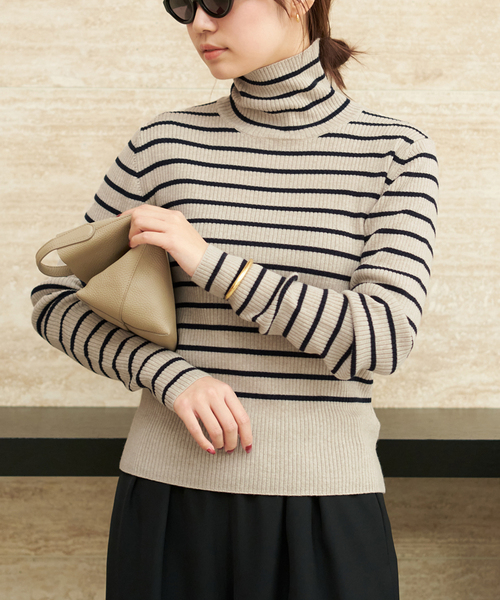 Plage wool jersey タートル （ベージュ） プラージュ Plage wool jersey タートル （ベージュ） - ファッション