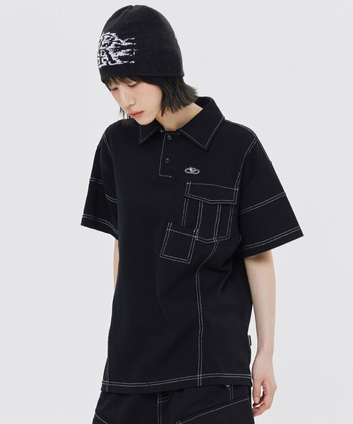 「ROMANTIC CROWN」 半袖ポロシャツ MEDIUM ホワイト レディース_画像3