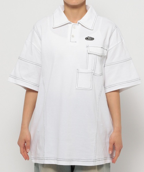「ROMANTIC CROWN」 半袖ポロシャツ MEDIUM ホワイト レディース_画像7