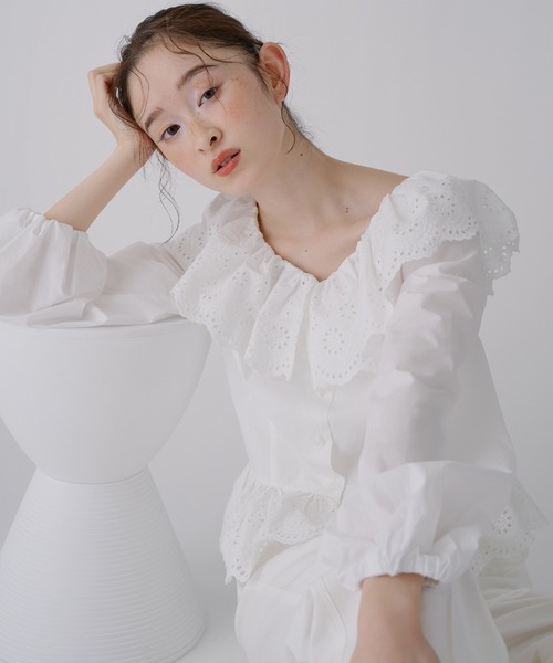 エンブロイダリーフリルブラウス N.Natural Beauty Basic（エヌ ナチュラルビューティーベーシック