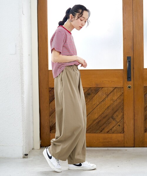 極美品✨【ELLIE】エリー　コクーンパンツ　ベージュ coen（コーエン） ワイドパンツ パンツ ポリツイルコクーンパンツ