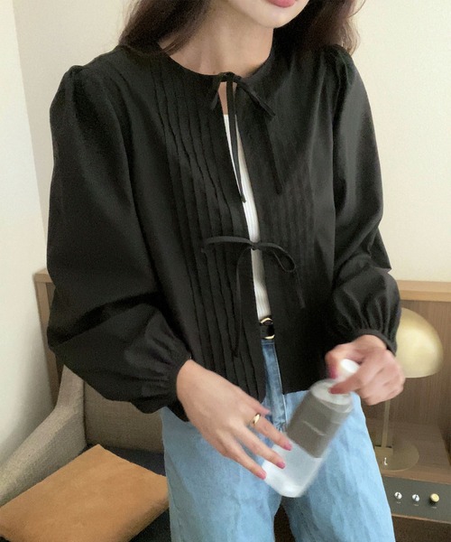 「LAUIR」 長袖ブラウス MEDIUM ブラック レディース_画像2