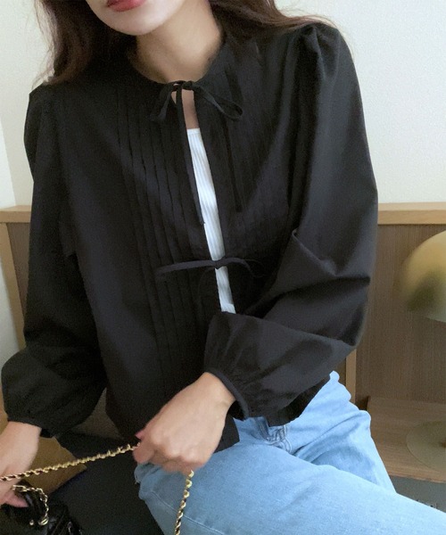 「LAUIR」 長袖ブラウス MEDIUM ブラック レディース_画像3