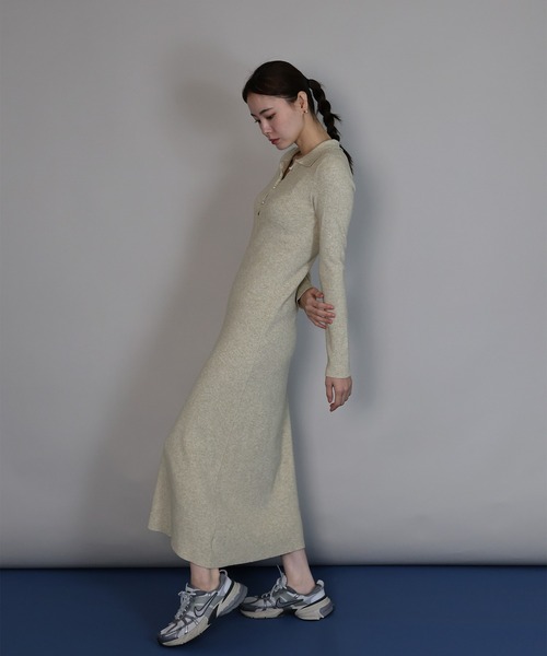 「J by blue」 ニットワンピース MEDIUM チャコールグレー レディース_画像2
