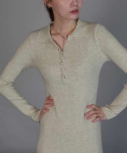 「J by blue」 ニットワンピース MEDIUM チャコールグレー レディース_画像7