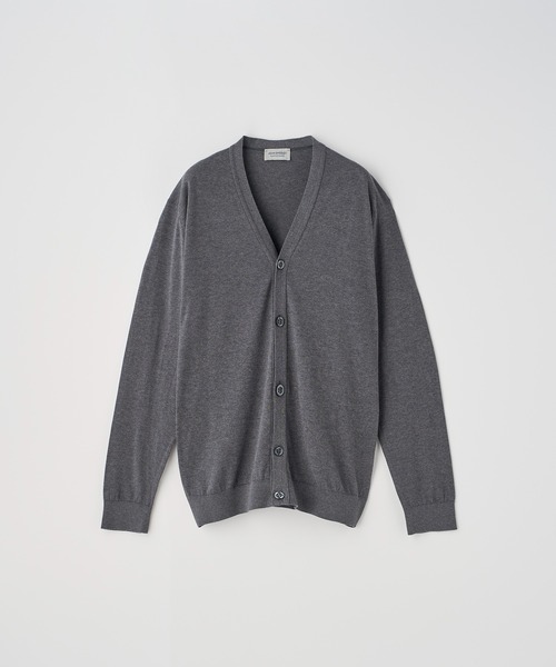 ジョンスメドレー　長袖 カーディガン　グレー　ウール JOHN SMEDLEY（ジョンスメドレー） カーディガン Vネック長袖コットン