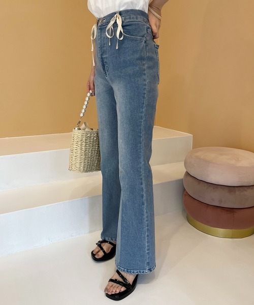 「one after another NICE CLAUP」 ブーツカットデニムパンツ SMALL ブラック レディース_画像3