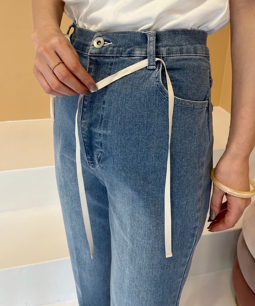 「one after another NICE CLAUP」 ブーツカットデニムパンツ SMALL ブラック レディース_画像7