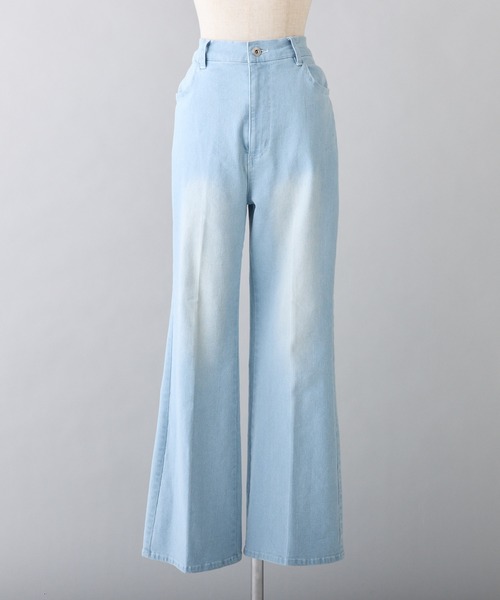 「one after another NICE CLAUP」 ブーツカットデニムパンツ SMALL ブラック レディース_画像9