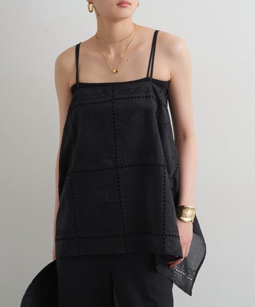 新品タグ付き Loungedress レースキャミソール ブラック レイヤード Loungedress - 新品タグ付き Loungedress レースキャミソール ブラック