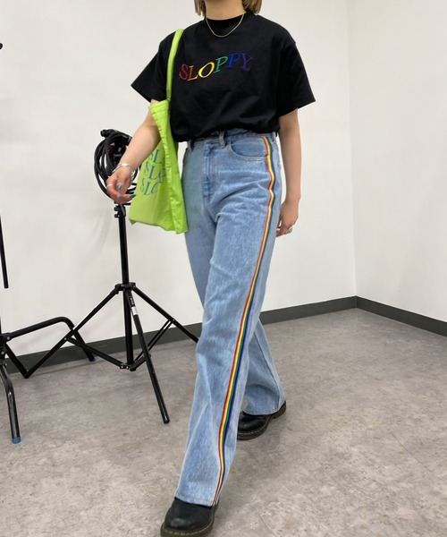 「WHO'S WHO gallery」 「SLOPPY」半袖Tシャツ FREE ブラック レディース_画像3