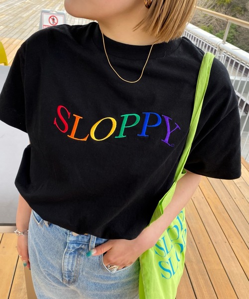 「WHO'S WHO gallery」 「SLOPPY」半袖Tシャツ FREE ブラック レディース_画像4