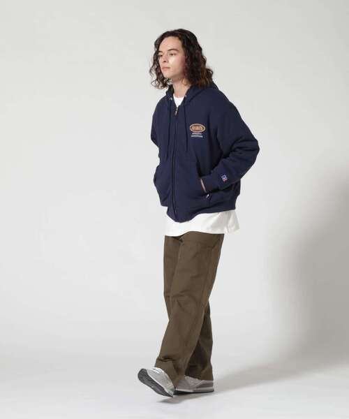 「Russell Athletic」 ジップアップパーカー X-LARGE モカ メンズの画像