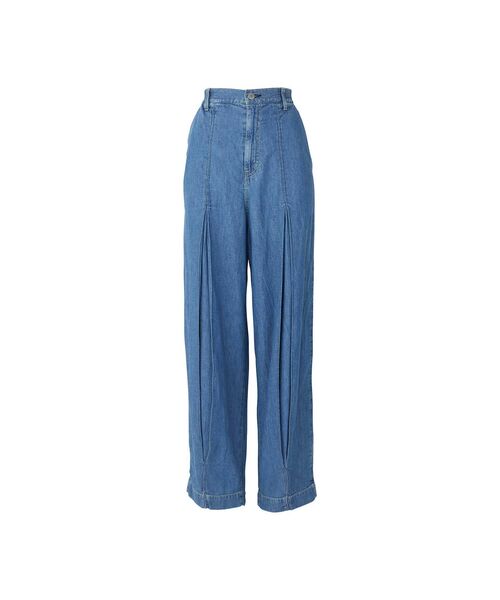 ヒステリックグラマー 日本製 ヒスガール パッチ タック デニム M テーパード HYSTERIC GLAMOUR（ヒステリックグラマー） パンツ 綿麻デニムタック