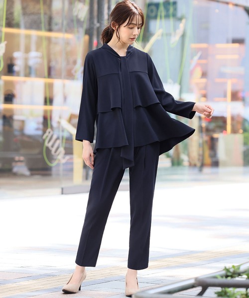「Flolia」 セットアップジャージ L ネイビー レディース_画像3