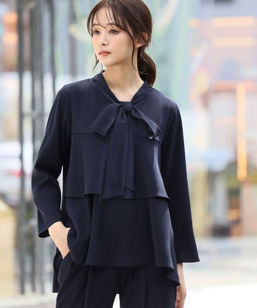 「Flolia」 セットアップジャージ L ネイビー レディース_画像4