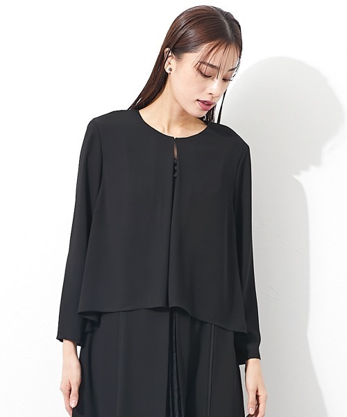 「Callarus Black Formal」 ノーカラージャケット M ブラック レディースの画像
