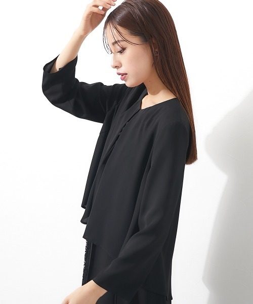 「Callarus Black Formal」 ノーカラージャケット M ブラック レディースの画像