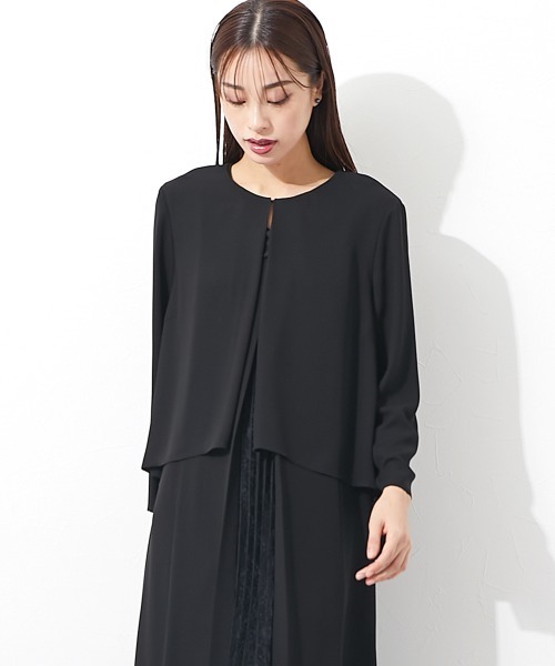 「Callarus Black Formal」 ノーカラージャケット M ブラック レディースの画像